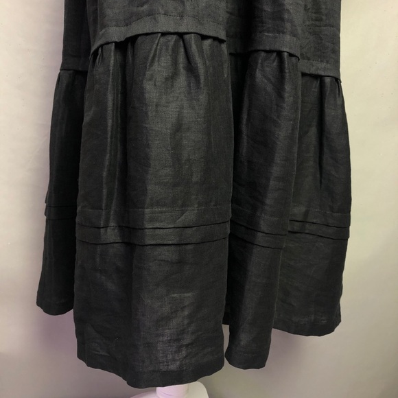 Tyler Boe Black Linen Midi Tier Dress. Size XS - Picture 7 of 11